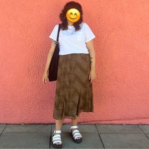 Vintage leopard print midi skirt